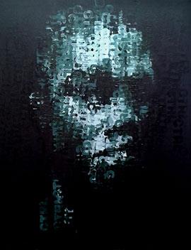 Binary Visage: Control - Acrylic Painting by Claude Chandler