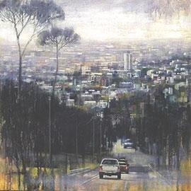 9:00 AM Bellvue Road - Oil Painting by Karen Wykerd