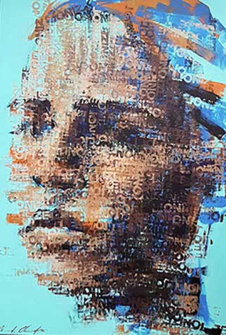 Binary Visage: Lionize - Painting by Claude Chandler