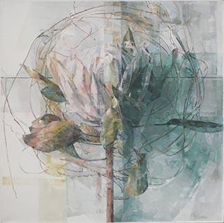 Wreath And Protea - Painting by Jeannie Kinsler