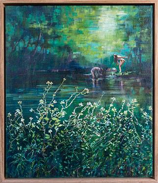 Emerald Sanctuary II - Painting by Karen Wykerd