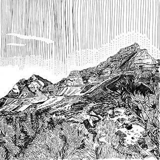 Table Mountain - Drawing by Kitty Dörje