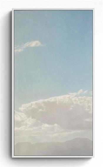 photorealistic oil painting of clouds in a blue sky by Catherine Ocholla