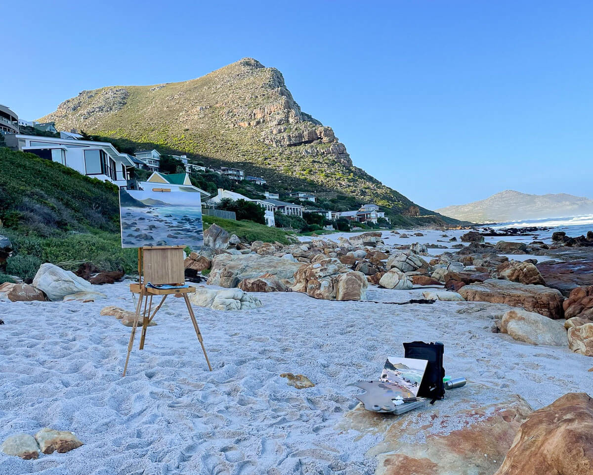 Plein air painting on the beach