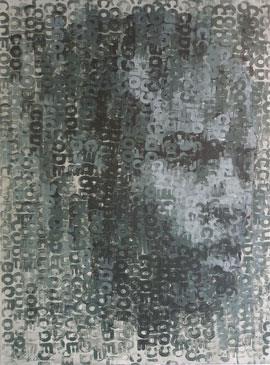 Binary Visage: Code II - Acrylic Painting by Claude Chandler