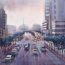 Buitengracht Street II - Oil Painting by Karen Wykerd