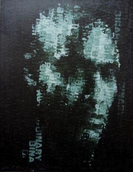Binary Visage: Binary II - Contemporary Portrait Painting by Claude Chandler