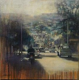 4:35 PM Camp Street - Oil Painting by Karen Wykerd