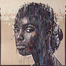 Portrait of Damara - Painting by Chris Denovan