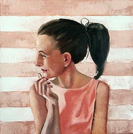 Small Portrait #IX - Painting by Mila Posthumus