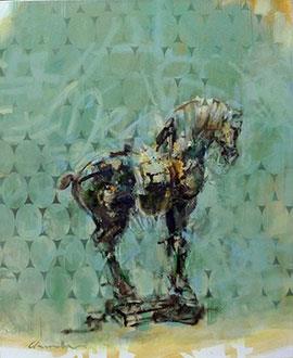 Tang Horse: Medz - Painting by Pascale Chandler