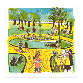 olourful artwork depicting people enjoying the sun in De Waal Park in Cape Town