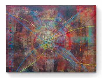 Detailed abstract painting inspired by Laniakea, decay, Zen stillness within chaos, and the transformation of organic forms.