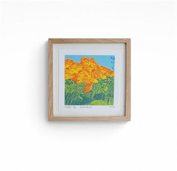 small framed silkscreen artwork of Kirstenbosch Gardens in Cape Town