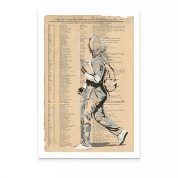 art print of a picture of a healthcare worker wearing a headscarf 