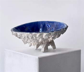 Contemporary clay ceramic sculpture inspired by sea shells