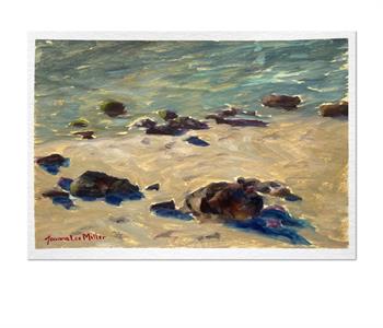 Picture painted en plein air of the sea at St James Beach, Cape Town