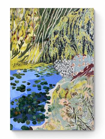 Idyllic picture of a garden pond in tranquil surrounds