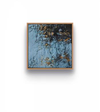 Midnight On The River II by Laurel Holmes, oil painting inspired by reflections on the Klein River at night
