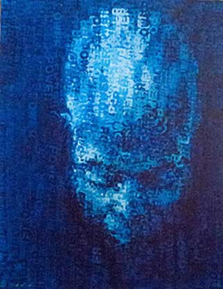 Binary Visage: Power - Acrylic Painting by Claude Chandler