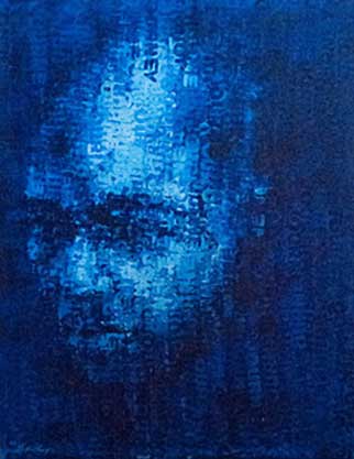 Binary Visage: Journey - Acrylic Painting by Claude Chandler