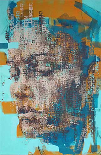 Binary Visage: Discern - Painting by Claude Chandler