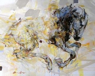Contour Horse - Painting by Pascale Chandler