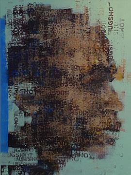 Binary Visage: Mug Shot II - Painting by Claude Chandler