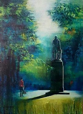 Urban Idyll: Sir George Grey - Painting by Karen Wykerd