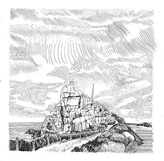 Lower Light House III - Ink Drawing by Kitty Dörje