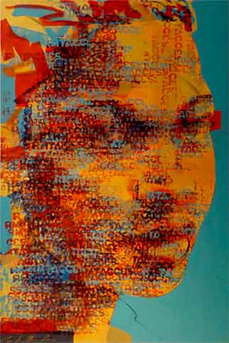 Binary Visage: Remote Access - Painting by Claude Chandler