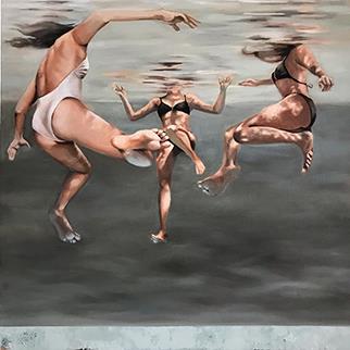 Underwater Girls - Painting by Mila Posthumus