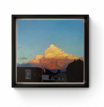 picture of a sunlit cloud over derelict building, Woodstock, Cape Town