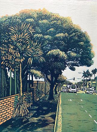 art print of a taxi on Umgeni Road in Durban