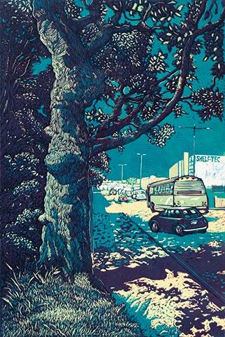 Urban Trees: Sentinel - Handmade Print by John Roome