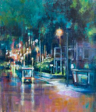 10/05/2019 @ 19:05 PM, Camp Road - Painting by Karen Wykerd