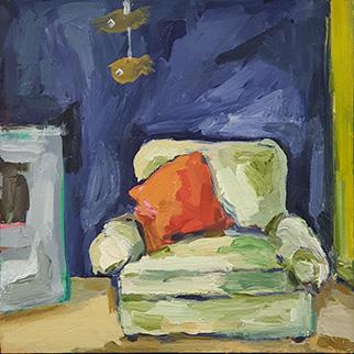 Stoep Chair - Painting by Sue Kaplan