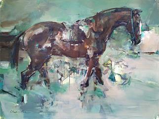 Equestrian Ocean - Painting by Pascale Chandler