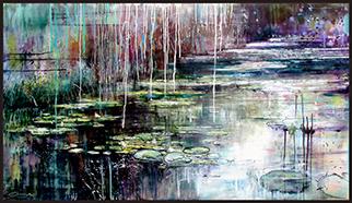 Le Jardin D'Eau VI - Painting by Joanne Reen