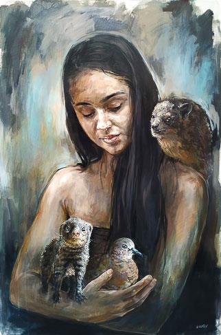 Tender Companions - Painting by Grace Kotze