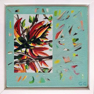 Flame Detail #1 - Painting by Claudia Gurwitz