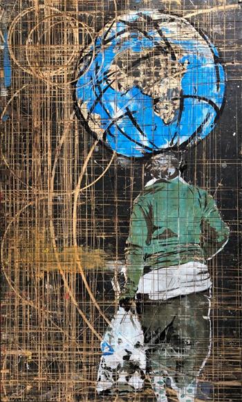 Lady Atlas - Painting by Lisette Forsyth