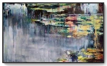 Monet-inspired oil painting by Joanne Reen of water lilies