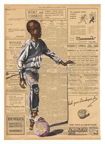 signed art print by Lisette Forsyth of a boy with his football