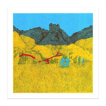 colourful silkscreen print depicting Kirstenbosch gardens in Cape Town