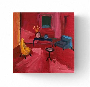 Red Lockdown Room - Painting by Sue Kaplan