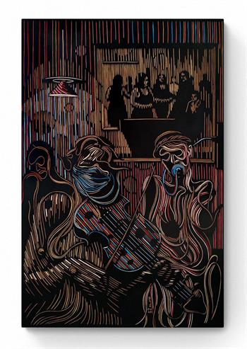 Requiem For A Dream - Woodcut by Zolani Siphungela