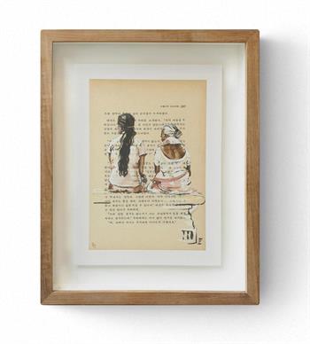 framed print on paper of a mother and daughter by Lisette Forsyth