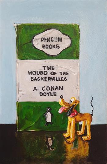Hound & Penguin - Painting by Grace Kotze