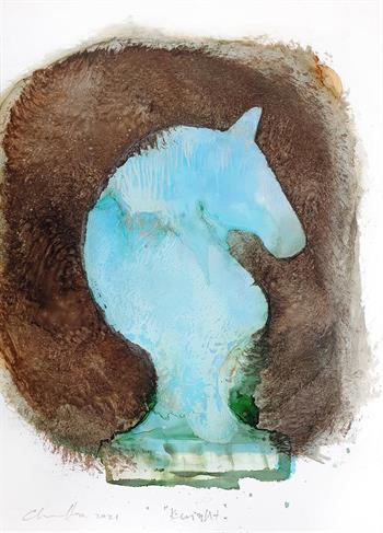Knight #8 - Ink On Yupo by Pascale Chandler
